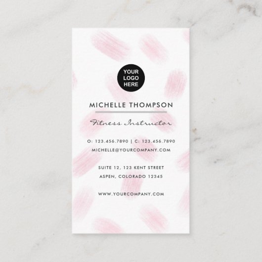 Modisches Afro Fitness Instructor Girl Visitenkarte (Rückseite)