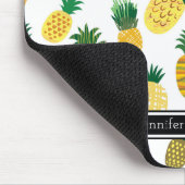 Modisches Ananas-Muster | addieren Ihren Namen Mousepad (Ecke)