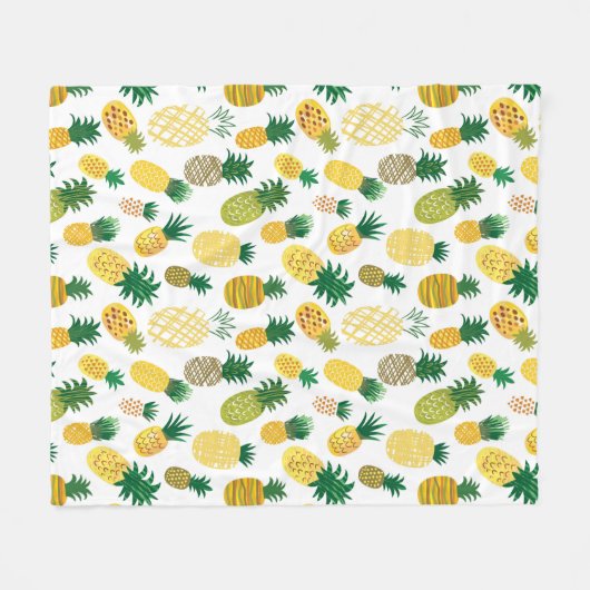 Modisches Ananas-Muster Fleecedecke (Vorderseite (Horizontal))