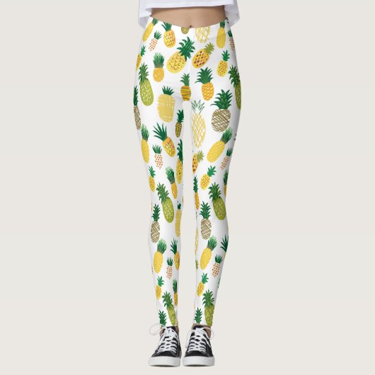 Modisches Ananas-Muster Leggings (Vorderseite)