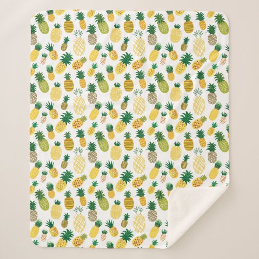 Modisches Ananas-Muster Sherpadecke (Vorderseite)