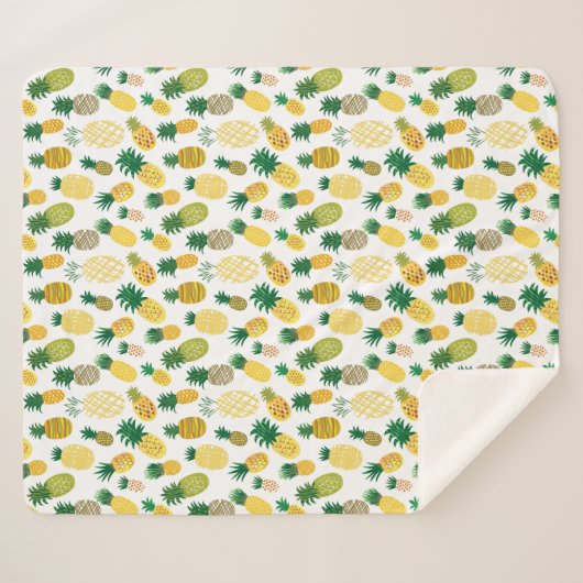 Modisches Ananas-Muster Sherpadecke (Vorderseite (Horizontal))