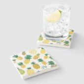 Modisches Ananas-Muster Steinuntersetzer (Seitenansicht)