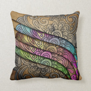 Modisches Aquarell-Blumendruck Kissen