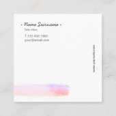 Modisches Aquarell schüren PurpleSquare Quadratische Visitenkarte (Rückseite)
