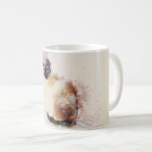 Modisches Aquarell-siamesische Katze Kaffeetasse (VorderseiteRechts)