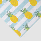 Modisches blaues Weiß Stripes Ananas-Muster Seidenpapier (Ausschnitt)