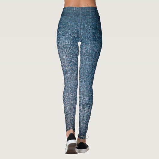 Modisches Blue Jeans-Muster Leggings (Rückseite)