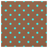 Modisches Brown-Türkis-Blau-Tupfen-Muster Stoff (Nahaufnahme)
