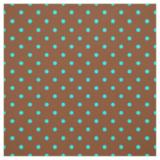 Modisches Brown-Türkis-Blau-Tupfen-Muster Stoff