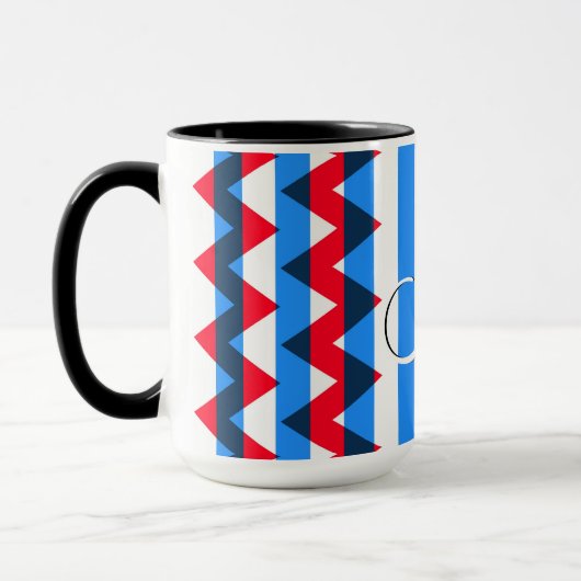 Modisches Chevron-Streifenmuster #5 Tasse (Links)