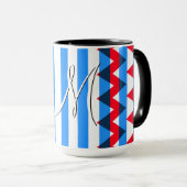 Modisches Chevron-Streifenmuster #5 Tasse (VorderseiteRechts)
