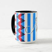 Modisches Chevron-Streifenmuster #5 Tasse (Vorderseite Links)