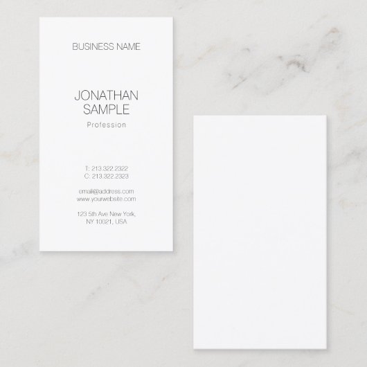 Modisches Design-elegante vertikale Visitenkarte (Vorne/Hinten)