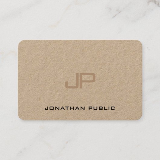 Modisches elegantes Monogramm-erstklassiges Visitenkarte (Vorderseite)