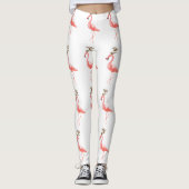Modisches Flamingoweihnachtsren Leggings (Vorderseite)