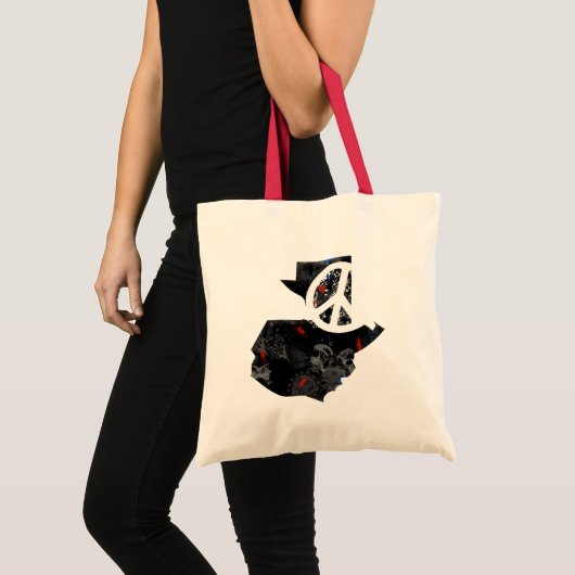 Modisches Friedenszeichen Guatemalas mit Tragetasche (Vorderseite (Produkt))