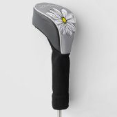 Modisches Gänseblümchen mit Grau und Gelb Golf Headcover (angewinkelt)