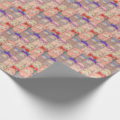 Modisches gekleidetes Lama-Muster Geschenkpapier (Ecke)