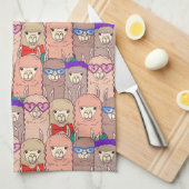 Modisches gekleidetes Lama-Muster Geschirrtuch (Viertel Falte)