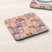 Modisches gekleidetes Lama-Muster Getränkeuntersetzer (Linke Seite)