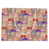 Modisches gekleidetes Lama-Muster Große Geschenktüte (Rückseite)