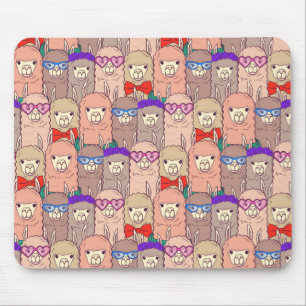 Modisches gekleidetes Lama-Muster Mousepad