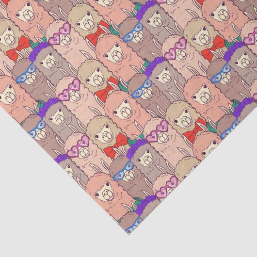 Modisches gekleidetes Lama-Muster Seidenpapier (Ausschnitt)