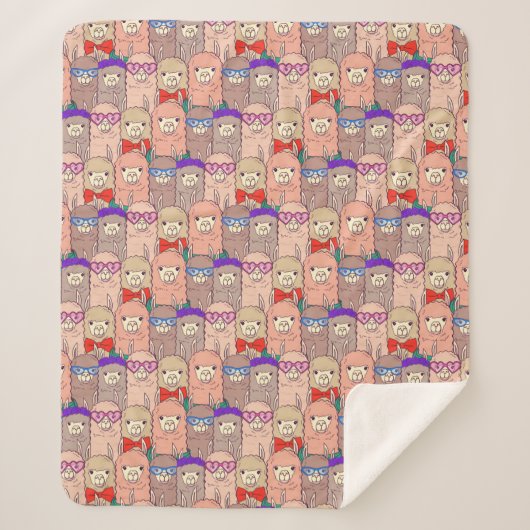 Modisches gekleidetes Lama-Muster Sherpadecke (Vorderseite)