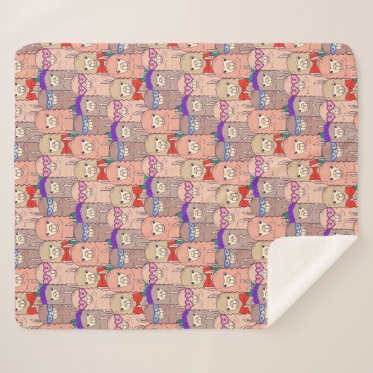 Modisches gekleidetes Lama-Muster Sherpadecke (Vorderseite (Horizontal))