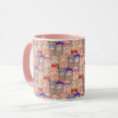Modisches gekleidetes Lama-Muster Tasse (Vorderseite Links)