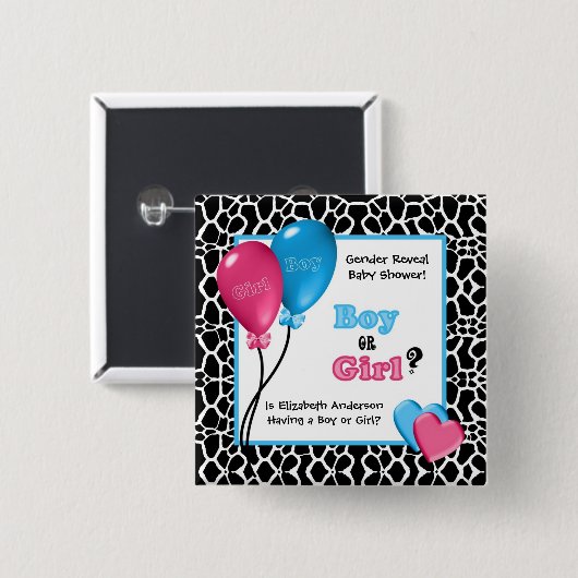 Modisches Giraffen-Druck-Geschlecht decken Button (Vorne & Hinten)