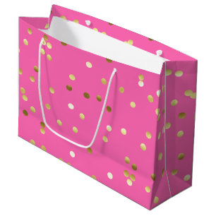 Modisches Goldfolieconfetti-Pink Große Geschenktüte