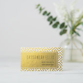 Modisches griechisches Schlüsselgoldfolienweiß der Visitenkarte (Stehend Vorderseite)