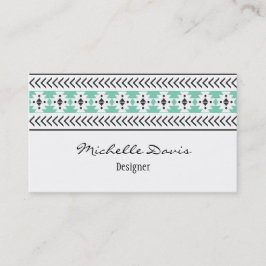 Modisches grünes aztekisches Muster Visitenkarte
