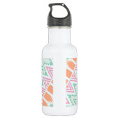 Modisches grünes orange Stammes- Zickzack-Muster Trinkflasche (Rückseite)