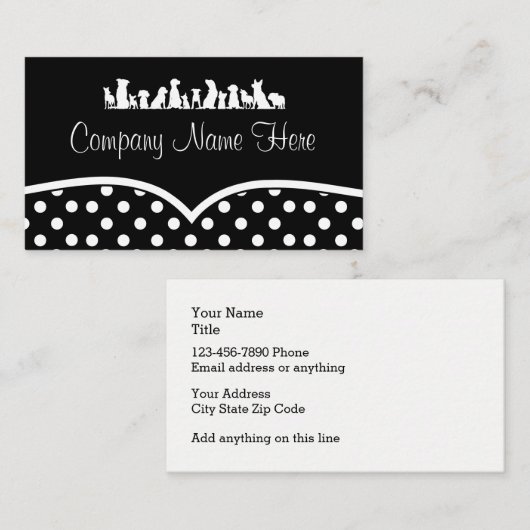 Modisches Haustier-Thema Visitenkarte (Vorne/Hinten)