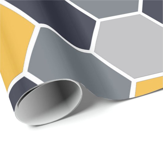 Modisches Hexagon-Muster Geschenkpapier (Rolleneckpunkt)