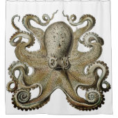 Modisches Kraken-Schwarz-Duschvorhang-Silbergold Duschvorhang (Vorderseite)