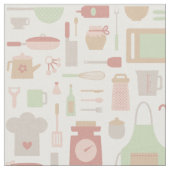 Modisches Küchen-Kochgerät-Muster Stoff (Nahaufnahme)