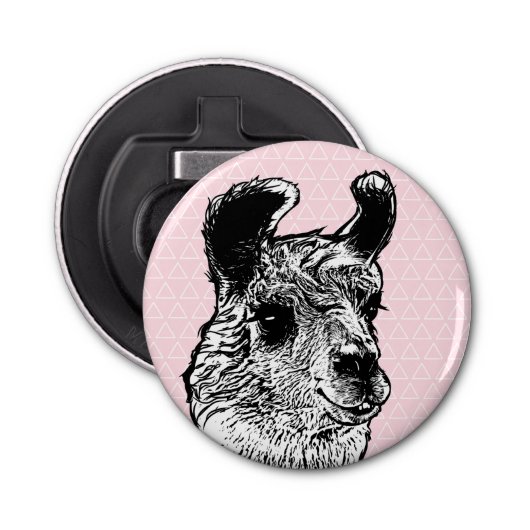 Modisches Lama u. Dreiecke Flaschenöffner (Vorderseite)