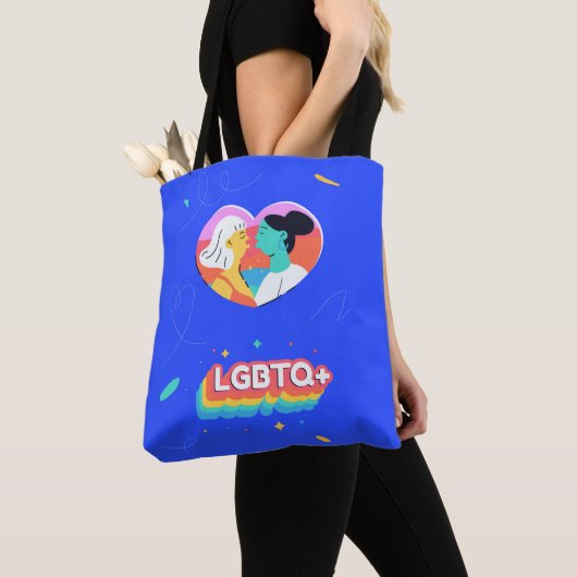 Modisches Leben mit pride Rainbow LGBTQ+ Lesbisch Tasche (Von Nahem)