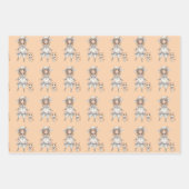 Modisches Mädchen, das mit ihrer Katze spazieren g Geschenkpapier Set (Vorderseite 3)