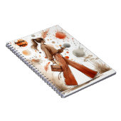 Modisches Mädchen mit Coffee Journal Notizblock (Rechte Seite)