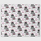 Modisches Mode-Make-upmuster-Mädchen-Packpapier Geschenkpapier (Flach)