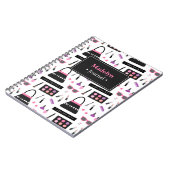 Modisches Modefashionista-Make-upmädchen-Notizbuch Notizblock (Linke Seite)