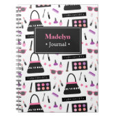 Modisches Modefashionista-Make-upmädchen-Notizbuch Notizblock (Vorderseite)