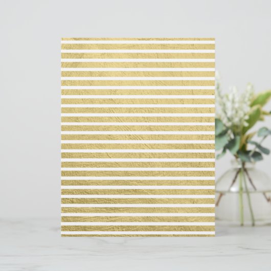 Modisches modernes Gold Stripes bezauberndes Briefbogen (Stehend Vorderseite)