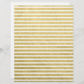 Modisches modernes Gold Stripes bezauberndes Briefbogen (Vorne/Hinten)