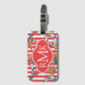 Modisches Monogramm des Strand-Muster-| Gepäckanhänger (Vorderseite Vertikal)